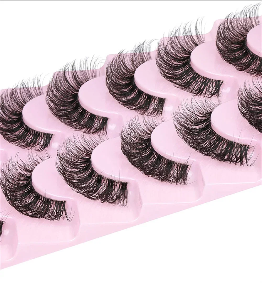 10 Pairs False Eyelashes 6D Su - Eyelash Extension Cat Eye Wispy 评论和价格