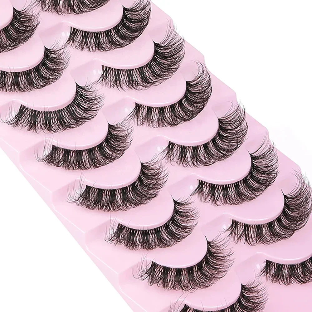 10 Pairs False Eyelashes 6D Su - Eyelash Extension Cat Eye Wispy 评论和价格