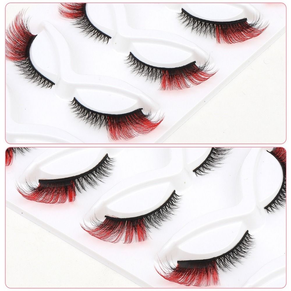 3D Mink Colored Anime Lashes F - Eyelash Extension Cat Eye Wispy 评论和价格