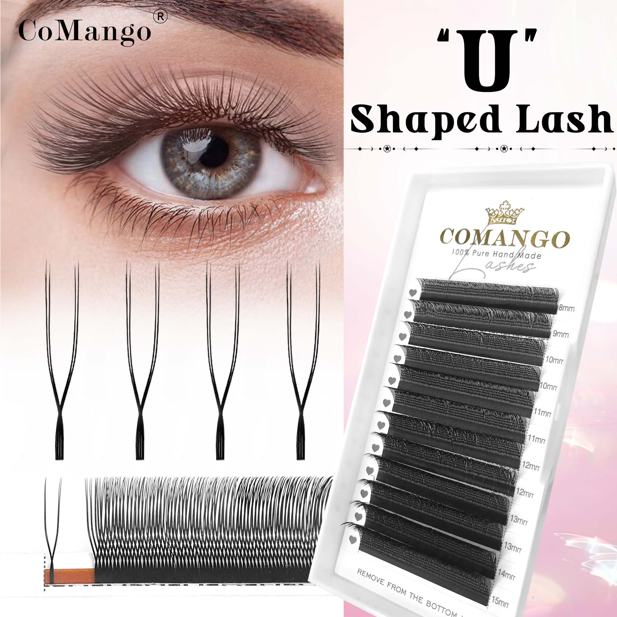 CoMango U Shaped Parallel Flow - Eyelash Extension Volume Styles 评论和价格