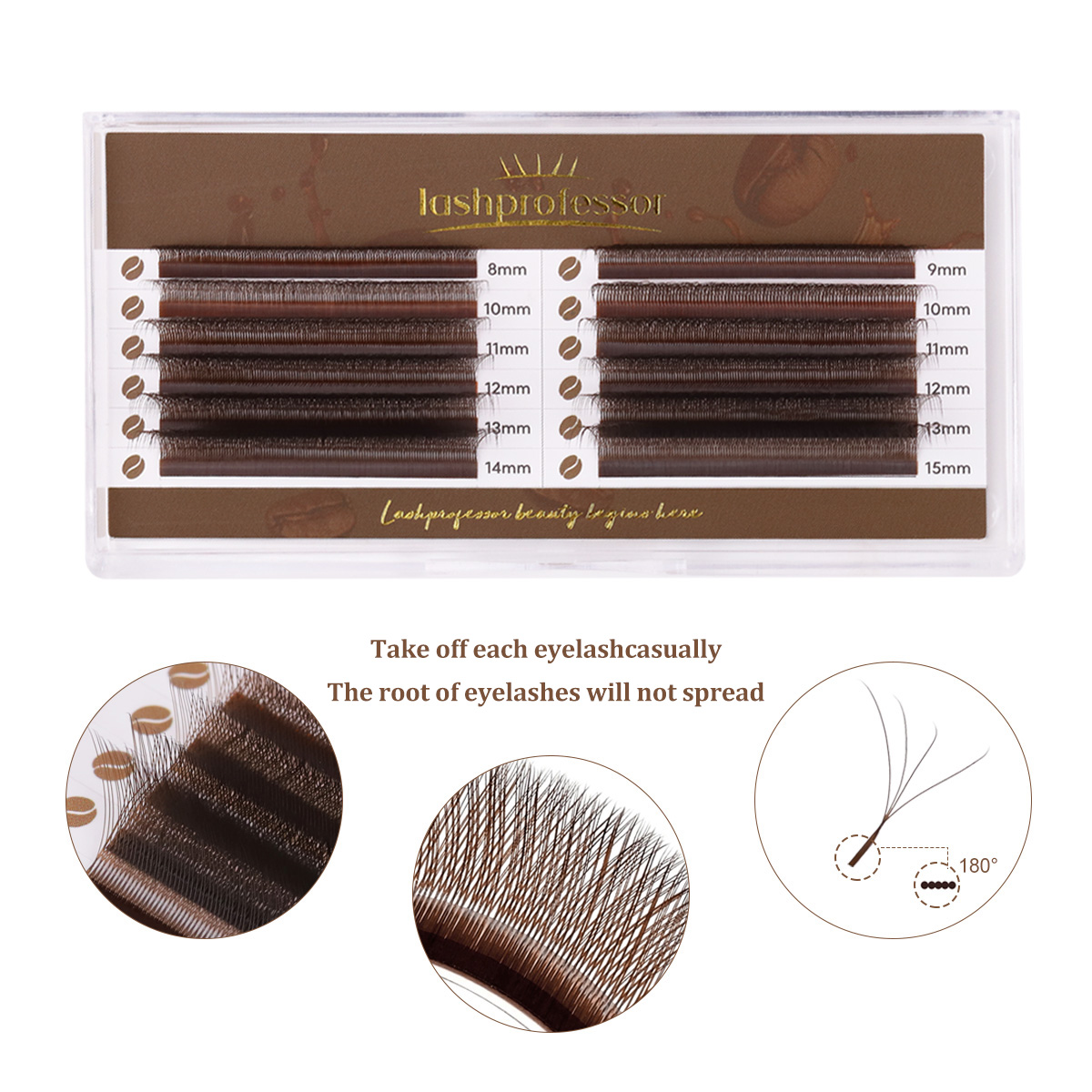 Lashprofessor Brown 4D W Shape - Eyelash Extension Volume Styles 评论和价格