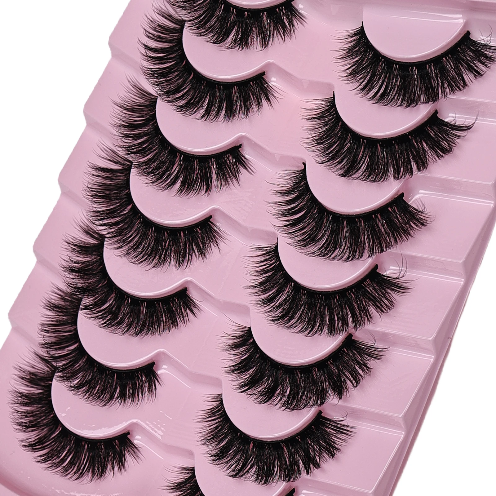 7 Pairs Cat Eye Lashes Volume  - Eyelash Extension Cat Eye Wispy 评论和价格