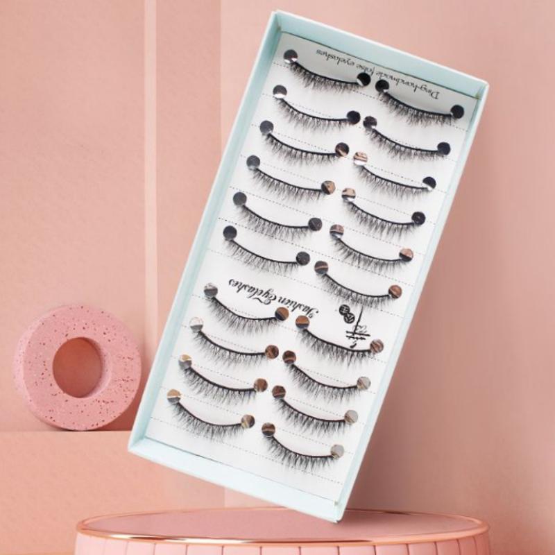 10 Pairs Natural Long Wispy Ca - Eyelash Extension Cat Eye Wispy 评论和价格