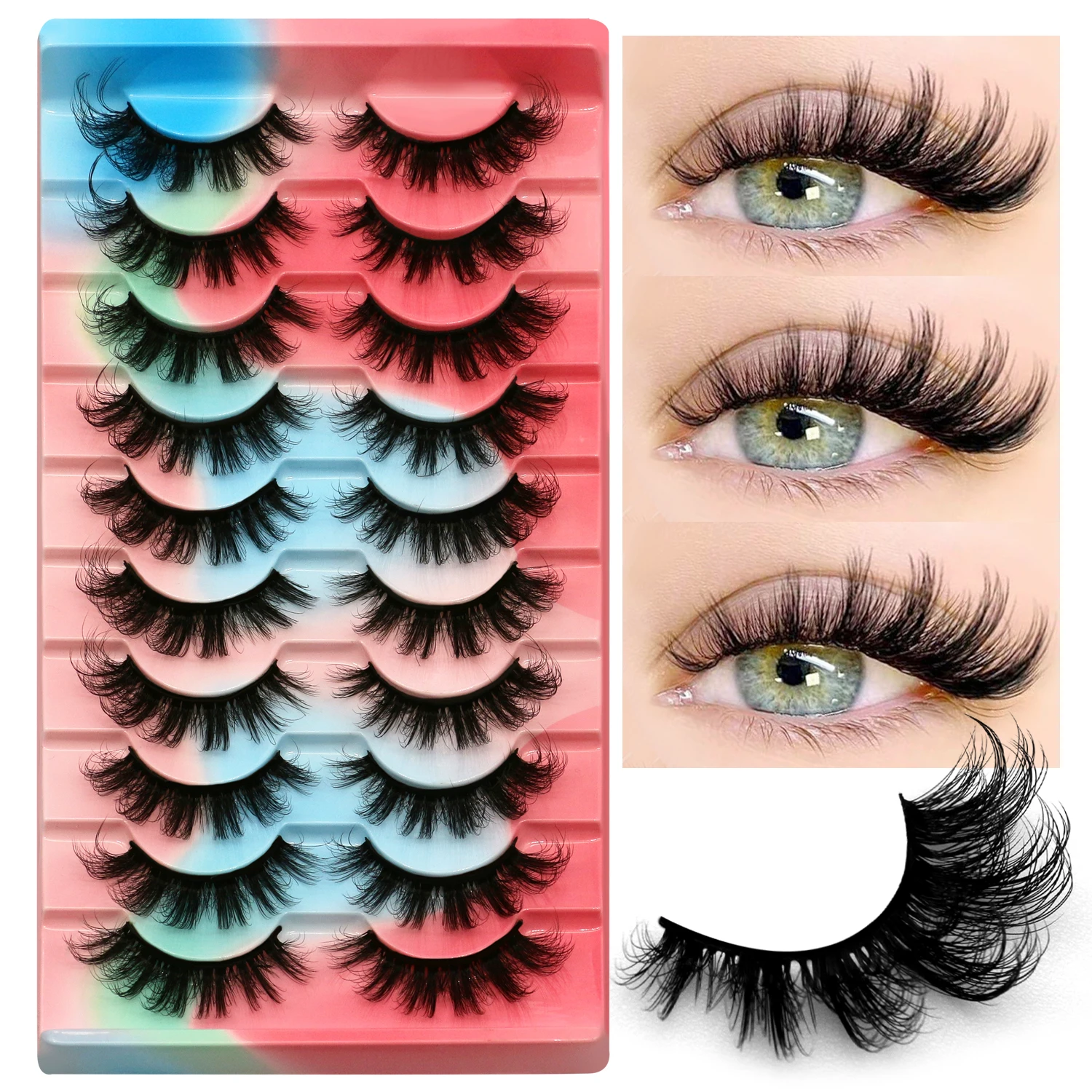 Lasvirey Fluffy Eyelashes Natu - Eyelash Extension Cat Eye Wispy 评论和价格