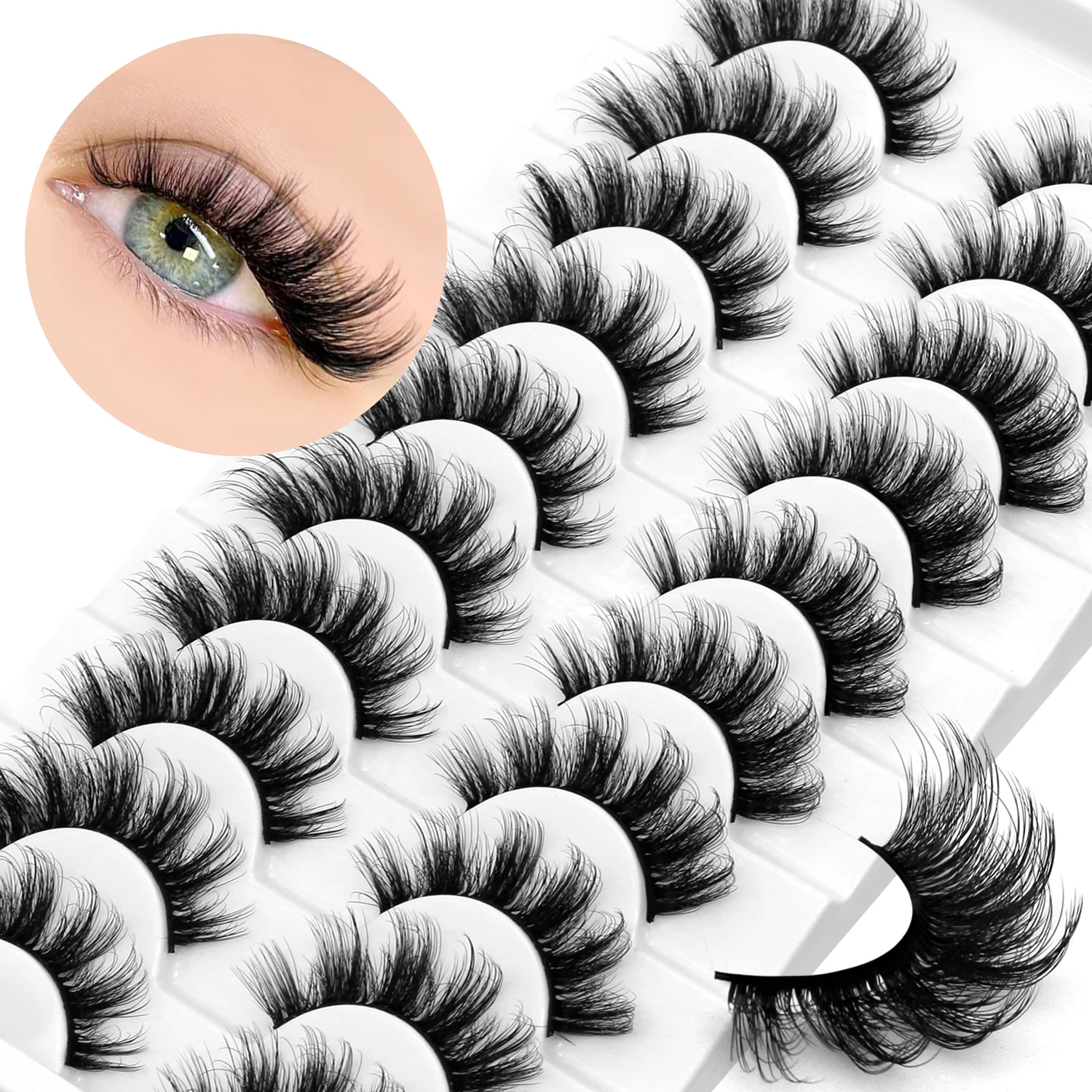 Lasvirey Fluffy Eyelashes Natu - Eyelash Extension Cat Eye Wispy 评论和价格
