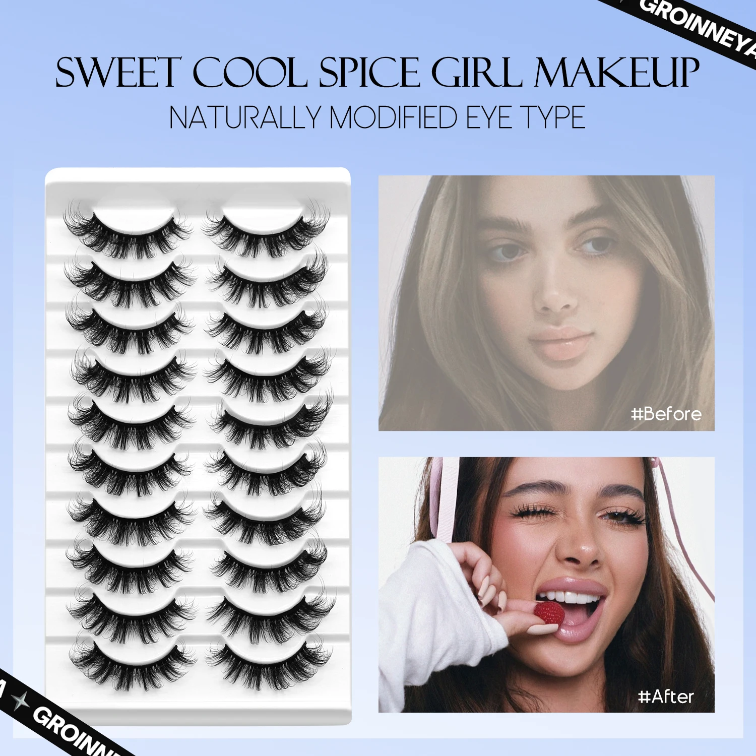 Lasvirey Fluffy Eyelashes Natu - Eyelash Extension Cat Eye Wispy 评论和价格